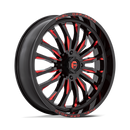 24X7 Fuel UTV D822 ARC UTV Gloss Black Milled Red 4X156 ET13 Wheel Rim