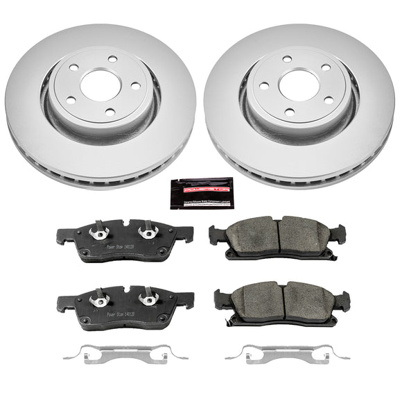 PowerStop Genuine Geomet Coated Rotor and Low-Dust Ceramic Brake Pad Kit