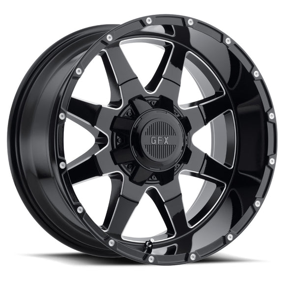 20x9 G-FX TR-12 Gloss Black Milled 8x165.1 ET12 wheel/rim