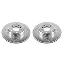 PowerStop Evolution Drilled Slotted Rotors Pair Front For BMW 528i