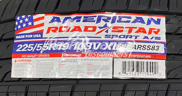 225/55R19 American Roadstar Sport A/S 103V BSW XL 225 55 19 2255519