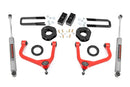 Rough Country 3.5 Lift Kit with Red Control Arms For 19-24 Chevy Silverado 1500