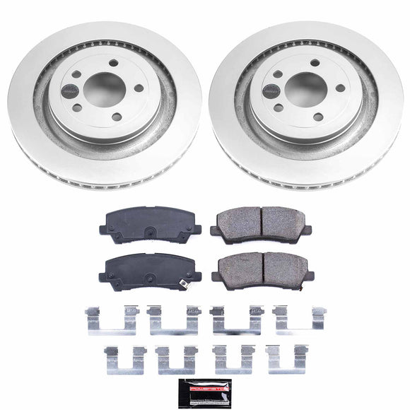PowerStop Genuine Geomet Coated Rotor and Low-Dust Ceramic Brake Pad Kit