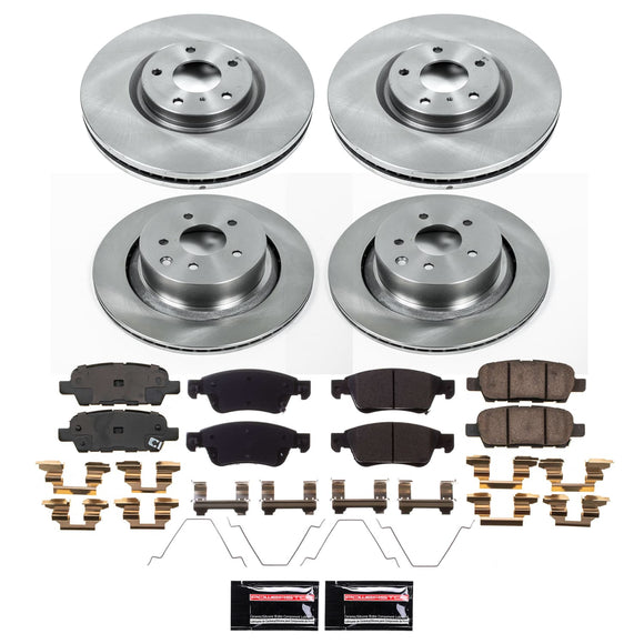 PowerStop OE Stock Replacement Low-Dust Ceramic Brake Pad and Rotor Kit