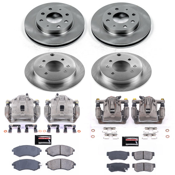 PowerStop OE Stock Replacement Low-Dust Ceramic Brake Pad, Rotor and Caliper Kit