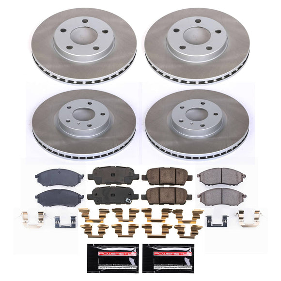 PowerStop Semi-Coated Rotor and Low-Dust Ceramic Brake Pad Kit