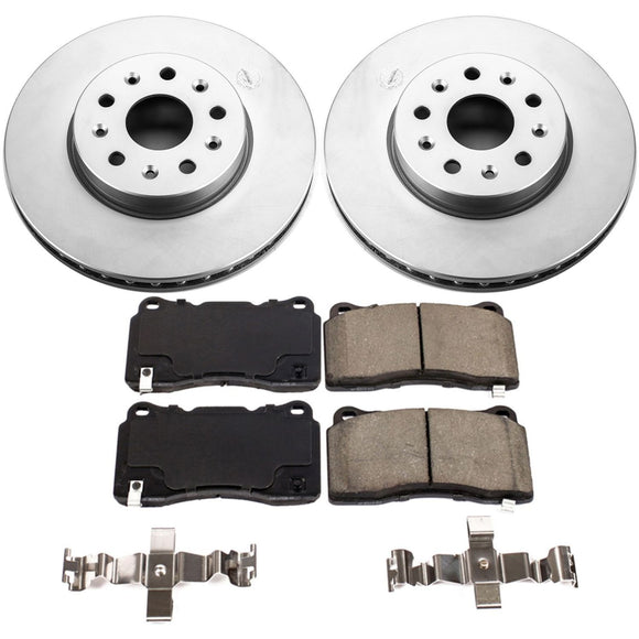 PowerStop Genuine Geomet Coated Rotor and Low-Dust Ceramic Brake Pad Kit