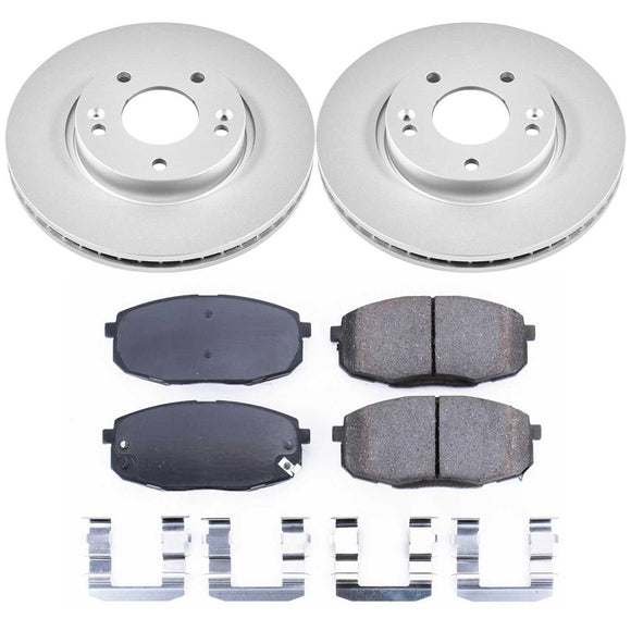 PowerStop Genuine Geomet Coated Rotor and Low-Dust Ceramic Brake Pad Kit
