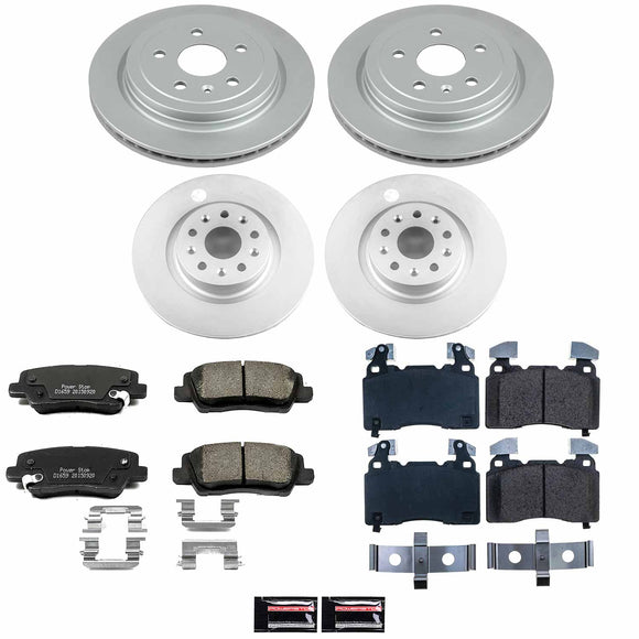 PowerStop Genuine Geomet Coated Rotor and Low-Dust Ceramic Brake Pad Kit