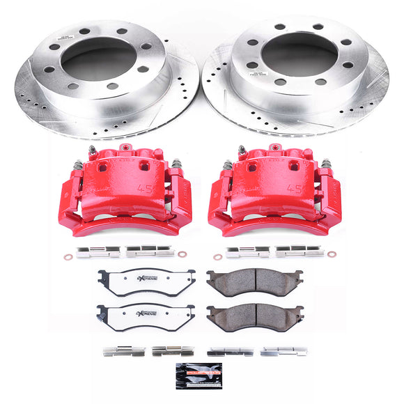 PowerStop Z36 Truck and SUV Ceramic Brake Pad, Drilled & Slotted Rotor, and Cali