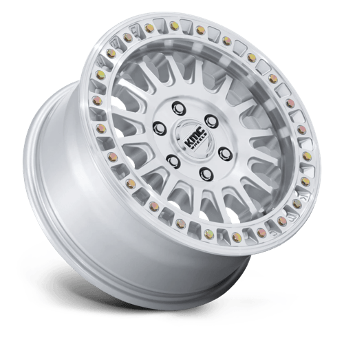 17x8 KMC KM552 IMS Gloss Silver Machined Face 6x139.7 ET32 CB106.1 Wheel