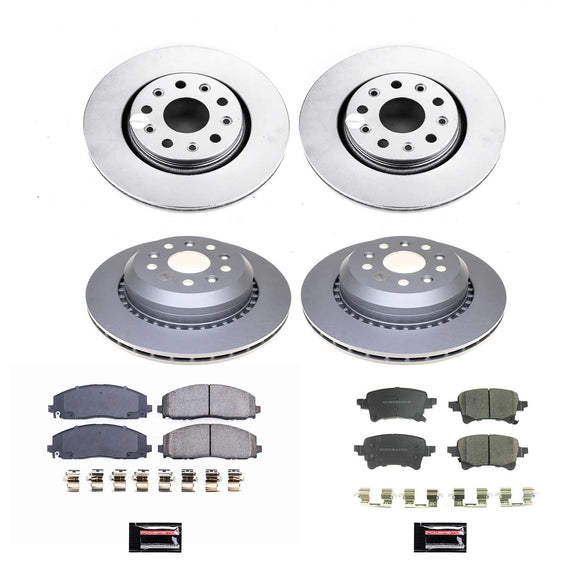 PowerStop Genuine Geomet Coated Rotor and Low-Dust Ceramic Brake Pad Kit