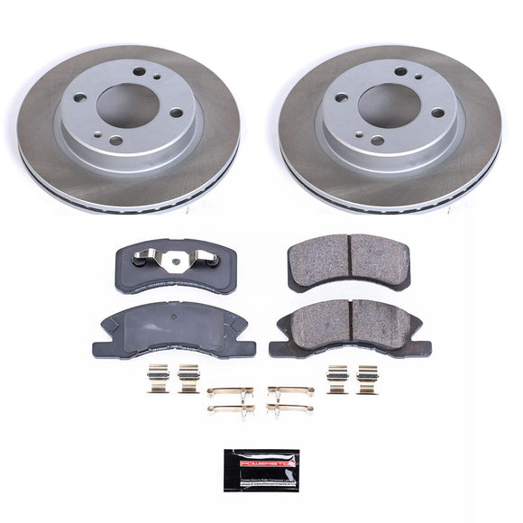 PowerStop Semi-Coated Rotor and Low-Dust Ceramic Brake Pad Kit