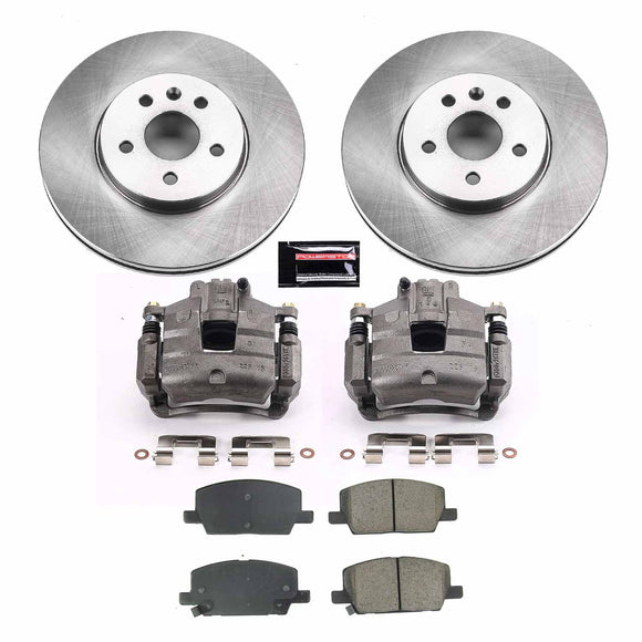 PowerStop OE Stock Replacement Low-Dust Ceramic Brake Pad, Rotor and Caliper Kit