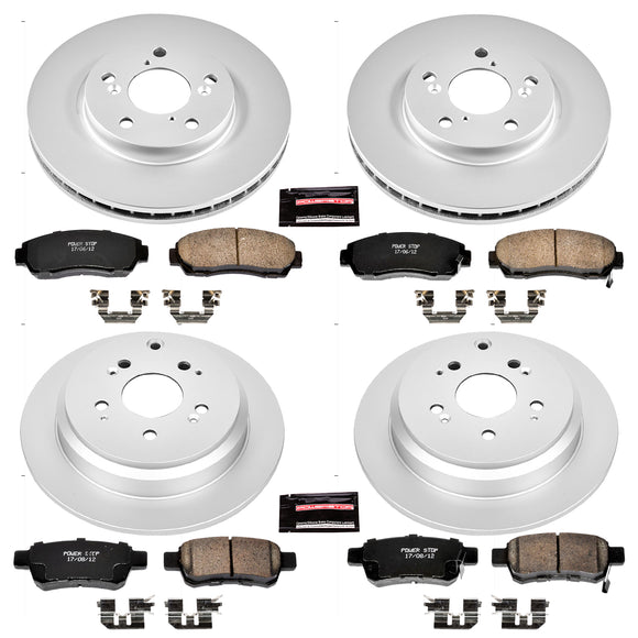 PowerStop Genuine Geomet Coated Rotor and Low-Dust Ceramic Brake Pad Kit