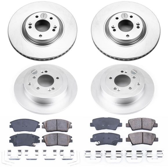 PowerStop Genuine Geomet Coated Rotor and Low-Dust Ceramic Brake Pad Kit