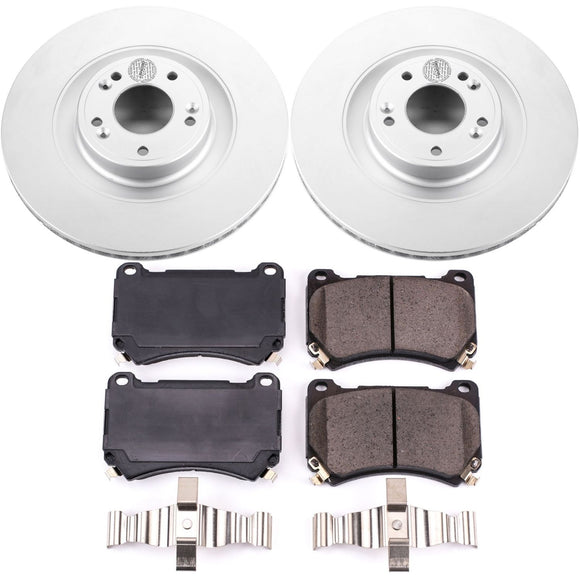 PowerStop Genuine Geomet Coated Rotor and Low-Dust Ceramic Brake Pad Kit