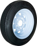 4.80-12 4 Ply SU02 Tire Mounted on 12x4 5-4.5 White 8 Spoke Wheel-2
