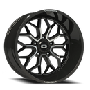 18x9 Vision 402 Riot Gloss Black Machined Face Wheel 5x150 ET12 CB110.2