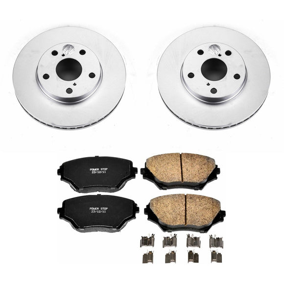 PowerStop Genuine Geomet Coated Rotor and Low-Dust Ceramic Brake Pad Kit