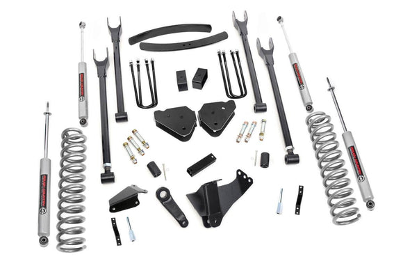 Rough Country 6in Ford 4-Link Suspension Lift Kit 05-07 F-250 350 Gas w/o Overloads