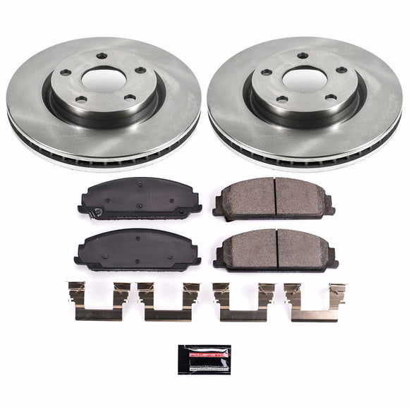 PowerStop OE Stock Replacement Low-Dust Ceramic Brake Pad and Rotor Kit