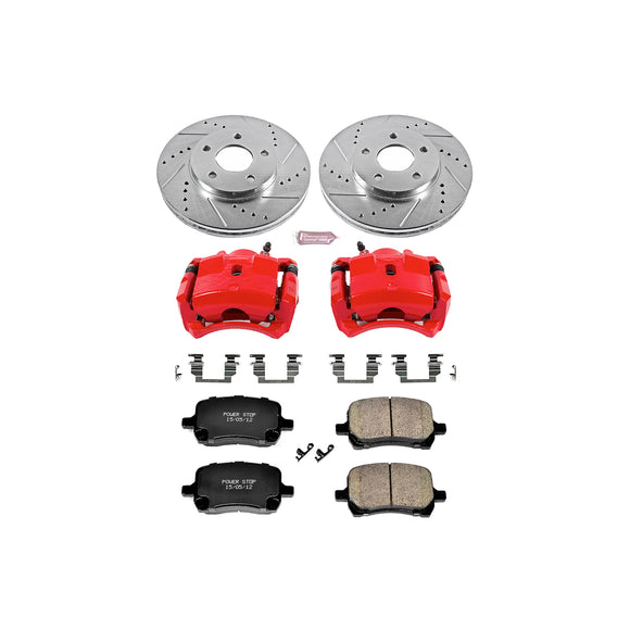PowerStop Z23 Daily Driver Carbon-Fiber Ceramic Pads Drilled & Slotted Rotor & C