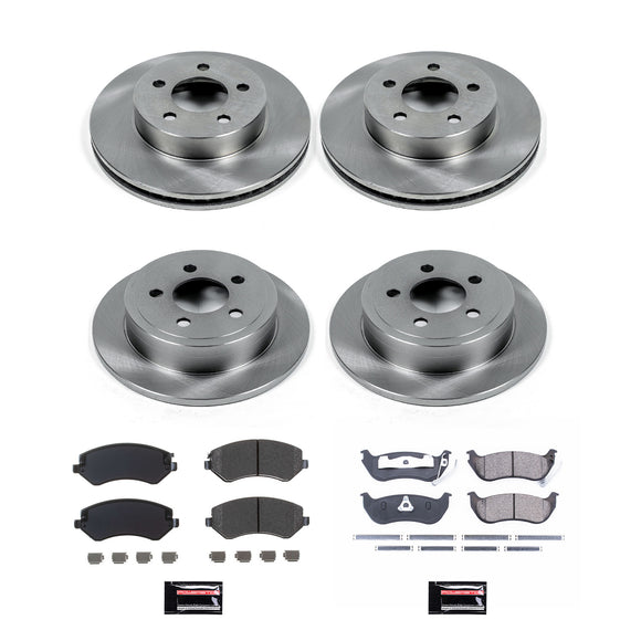 PowerStop OE Stock Replacement Low-Dust Ceramic Brake Pad and Rotor Kit