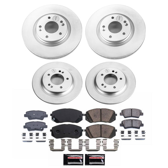 PowerStop Genuine Geomet Coated Rotor and Low-Dust Ceramic Brake Pad Kit
