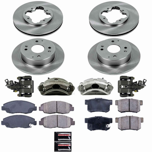 PowerStop OE Stock Replacement Low-Dust Ceramic Brake Pad, Rotor and Caliper Kit