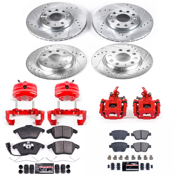 PowerStop Z23 Daily Driver Carbon-Fiber Ceramic Pads Drilled & Slotted Rotor & C