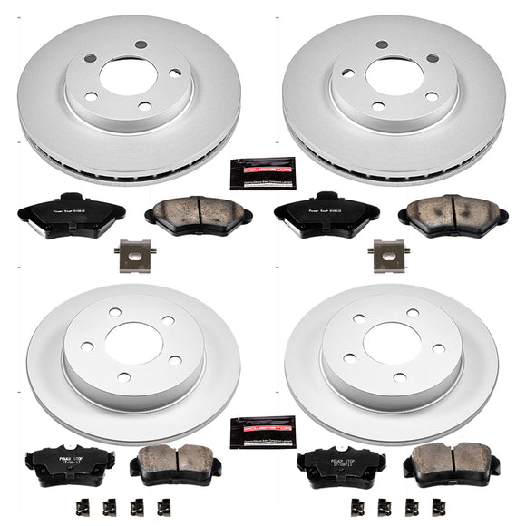 PowerStop Genuine Geomet Coated Rotor and Low-Dust Ceramic Brake Pad Kit