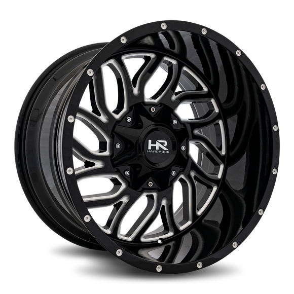 20x12 Hardrock Destroyer Gloss Black Milled 5x127/139.7 ET-51 wheel/rim