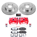 PowerStop Z26 Street Performance Ceramic Brake Pad, Drilled Slotted Rotor, and C