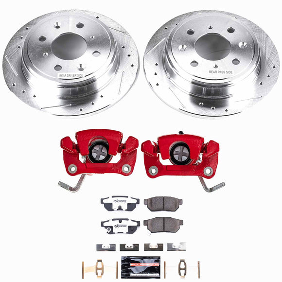 PowerStop Z26 Street Performance Ceramic Brake Pad, Drilled Slotted Rotor, and C