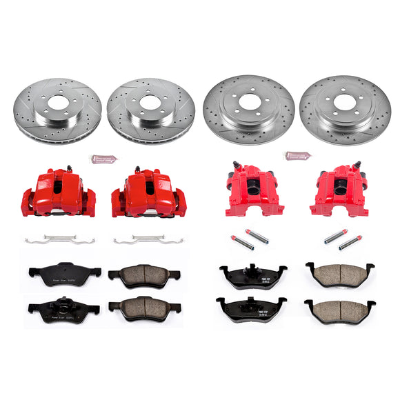 PowerStop Z23 Daily Driver Carbon-Fiber Ceramic Pads Drilled & Slotted Rotor & C