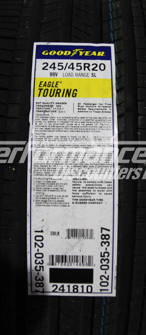 245/45R20 Goodyear Eagle Touring 99V BSW SL 245 45 20 2454520