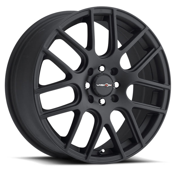 16x7 Vision 426H Cross Matte Black 4x100 4x108 4x4.25 ET42 Wheel Rim
