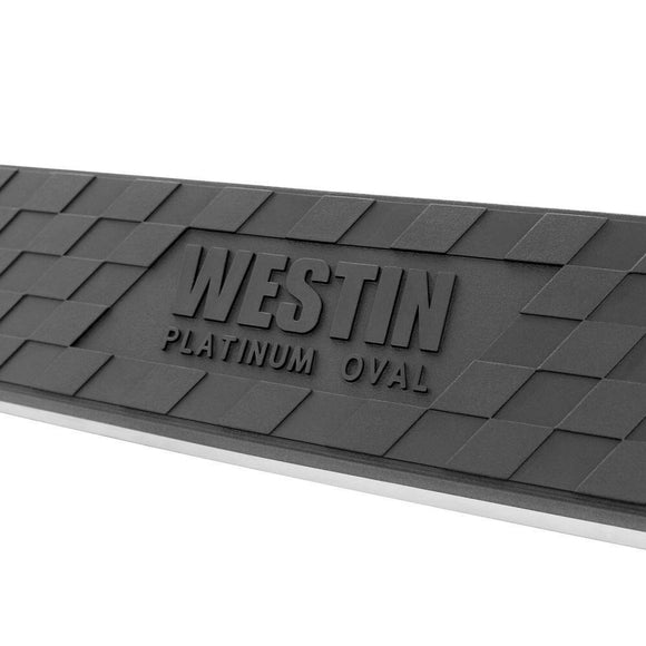 Westin Platinum 4 Oval Nerf Step Bars Powder Coated Black Steel 21-3925
