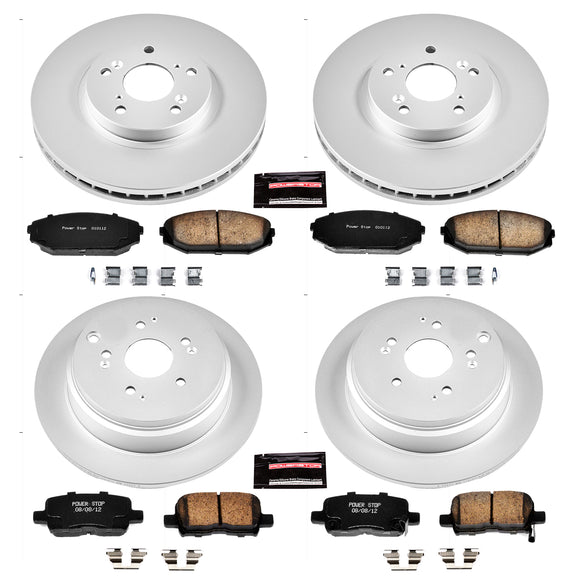 PowerStop Genuine Geomet Coated Rotor and Low-Dust Ceramic Brake Pad Kit