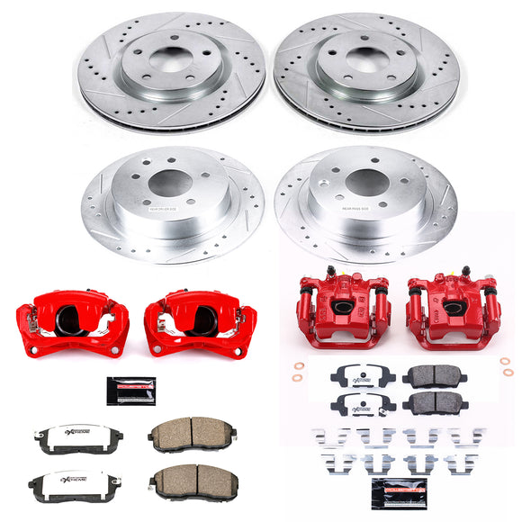 PowerStop Z26 Street Performance Ceramic Brake Pad, Drilled Slotted Rotor, and C