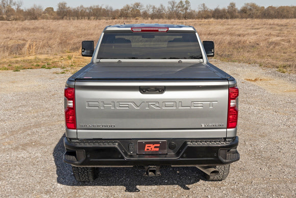 Rough Country Hard Tri-Fold Flip Up Bed Cover 6'9" Bed For Chevy GMC 2500 20-25