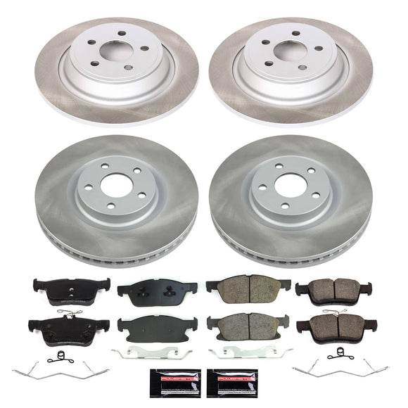 PowerStop Semi-Coated Rotor and Low-Dust Ceramic Brake Pad Kit