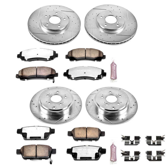 PowerStop Z36 Carbon-Fiber Ceramic Brake Pad with Drilled and Slotted Rotor Kit
