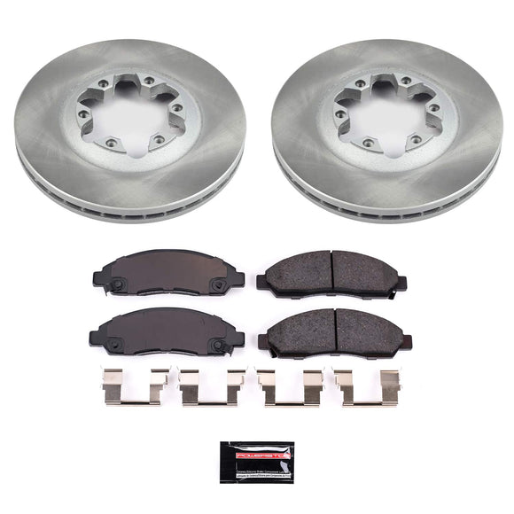 PowerStop Semi-Coated Rotor and Low-Dust Ceramic Brake Pad Kit