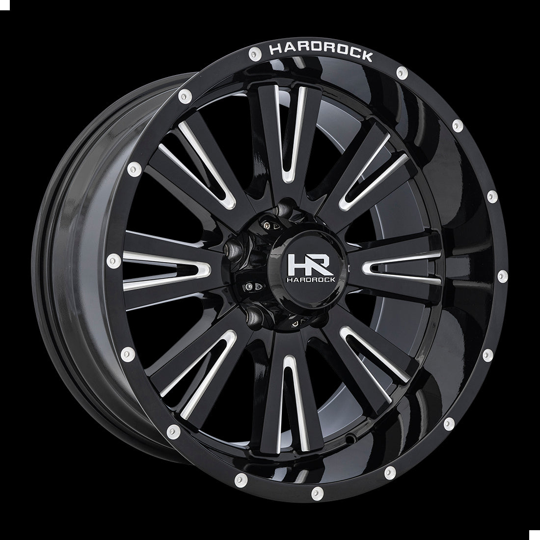 20x10 Hardrock Spine XPosed Gloss Black Milled 6x135 ET-19 wheel/rim