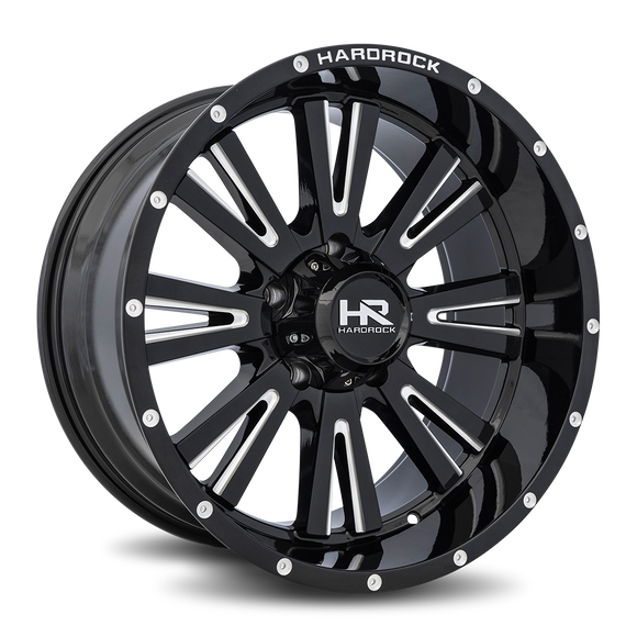 20x10 Hardrock Spine XPosed Gloss Black Milled 6x135 ET-19 wheel/rim