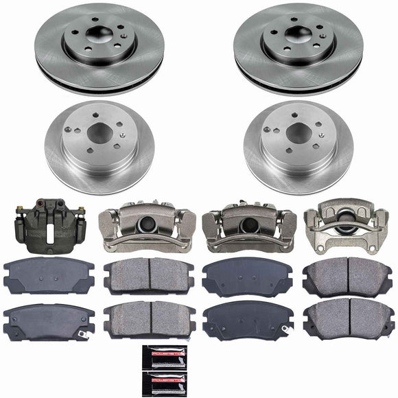 PowerStop OE Stock Replacement Low-Dust Ceramic Brake Pad, Rotor and Caliper Kit