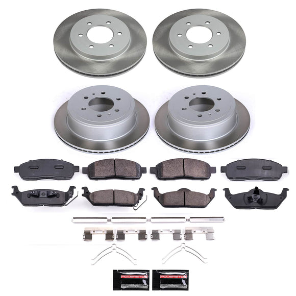 PowerStop Semi-Coated Rotor and Low-Dust Ceramic Brake Pad Kit