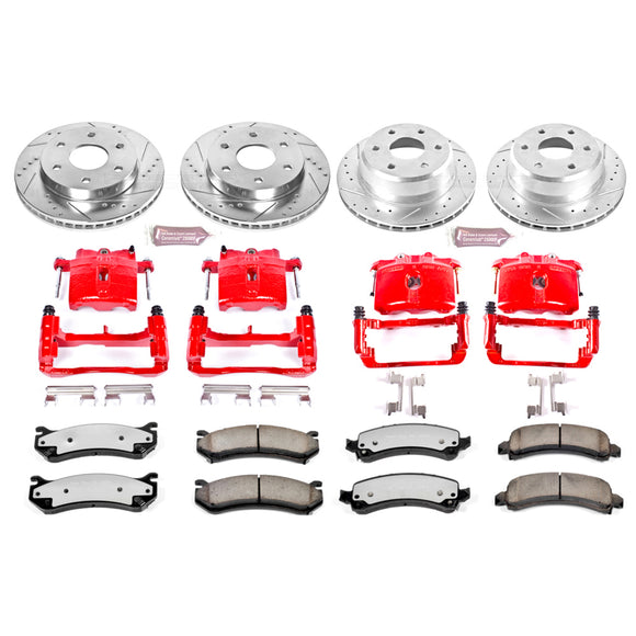 PowerStop Z36 Truck and SUV Ceramic Brake Pad, Drilled & Slotted Rotor, and Cali